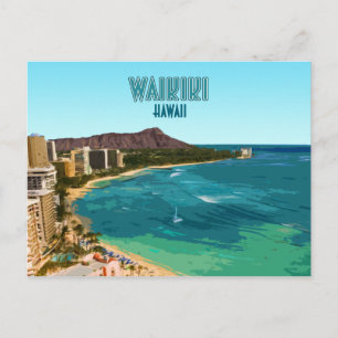 Waikiki Beach Honolulu Oahu Hawaii Briefkaart