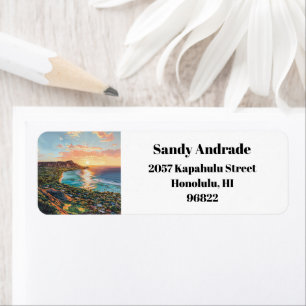 Waikiki Beach Honolulu Oahu Hawaii Retouradres Etiket