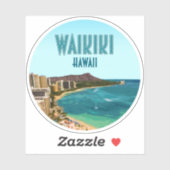 Waikiki Beach Honolulu Oahu Hawaii  Sticker (Vel)