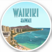 Waikiki Beach Honolulu Oahu Hawaii  Sticker (Voorkant)