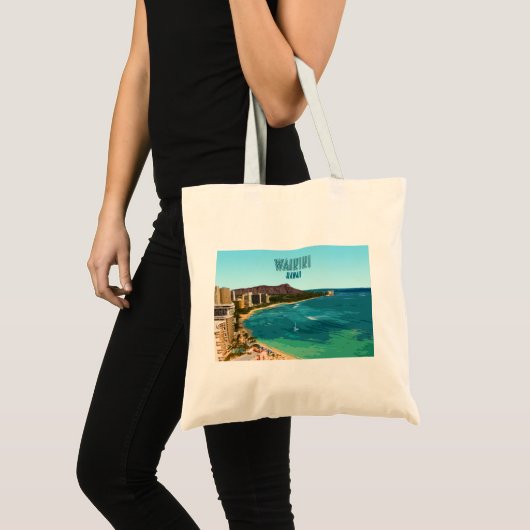 Waikiki Beach Honolulu Oahu Hawaii Tote Bag (Voorkant (product))