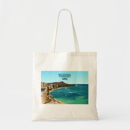Waikiki Beach Honolulu Oahu Hawaii Tote Bag (Voorkant)