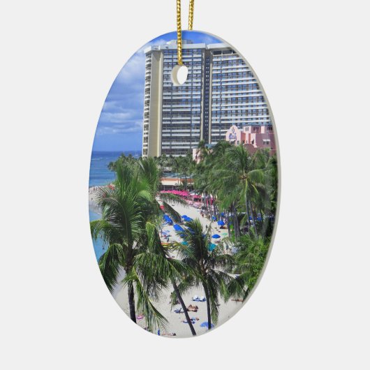 Waikiki Beach Keramisch Ornament (Links)