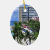 Waikiki Beach Keramisch Ornament (Achterkant)