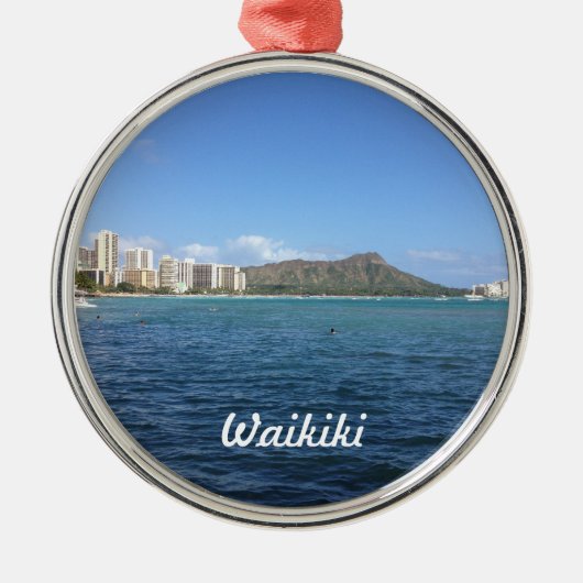 Waikiki Beach Metalen Ornament (Voorkant)
