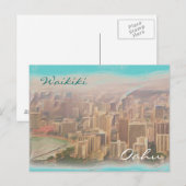 Waikiki Beach Oahu Hawaii briefkaart (Voorkant / Achterkant)