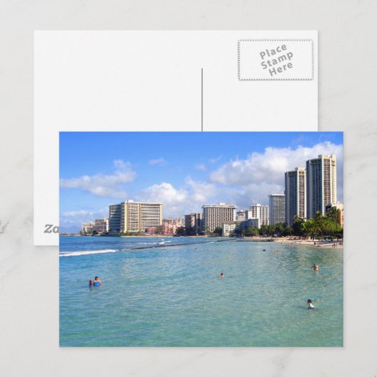 Waikiki Beach, Oahu, Hawaii Briefkaart (Voorkant / Achterkant)