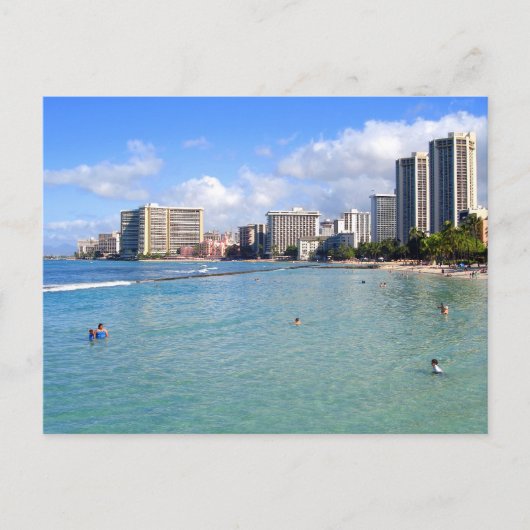 Waikiki Beach, Oahu, Hawaii Briefkaart (Voorkant)