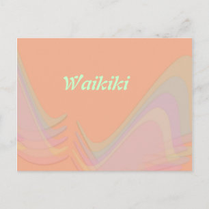 Waikiki Beach Oahu Hawaii Pastel Wings Ansichtkaar Briefkaart