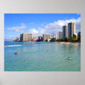 Waikiki Beach, Oahu, Hawaii Poster (Voorkant)