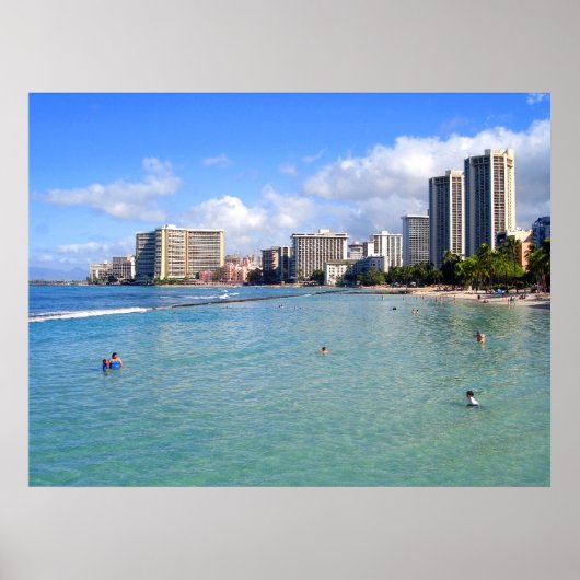 Waikiki Beach, Oahu, Hawaii Poster (Voorkant)