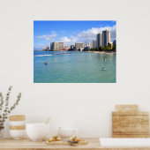 Waikiki Beach, Oahu, Hawaii Poster (Keuken)