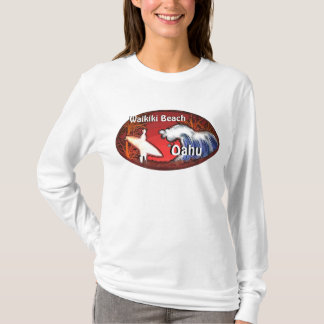 Waikiki Beach Oahu Hawaii surfer golft art hoodie T-shirt