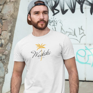 Waikiki Beach, Oahu Minimale Vintage Stijl T-shirt