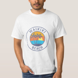 Waikiki Beach, Oahu Vervlogen Klassieke Stijl T-shirt