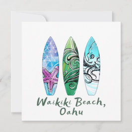 Waikiki Beach Oahu Waterverf Surfboards Square