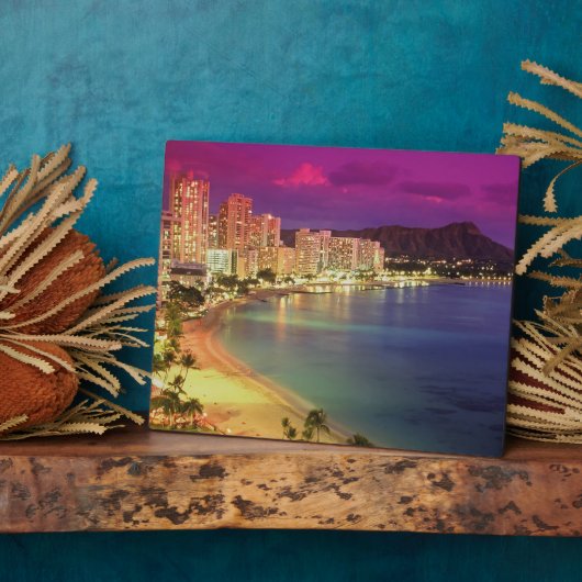Waikiki Beach Photo Plaque Fotoplaat (Zijkant)