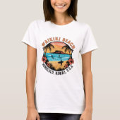 Waikiki Beach Retro vignet T-shirt (Voorkant)