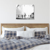 Waikiki Beach Scene op Honolulu Canvas Afdruk (Insitu (Slaapkamer))