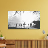 Waikiki Beach Scene op Honolulu Canvas Afdruk (Insitu (Woonkamer))