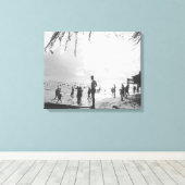 Waikiki Beach Scene op Honolulu Canvas Afdruk (Insitu (Houten vloer))