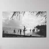 Waikiki Beach Scene op Honolulu Poster (Voorkant)