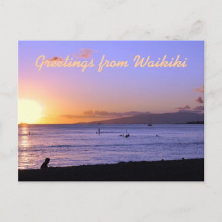 Waikiki Beach Sunset Briefkaart