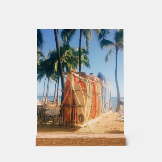 Waikiki Beach Surfboards  Acryl Bord (Voorkant)
