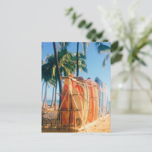 Waikiki Beach Surfboards Feestdagenkaart (Staand voorkant)