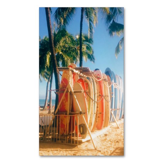 Waikiki Beach Surfboards Magnetisch Visitekaartje (Voorkant Verticaal)