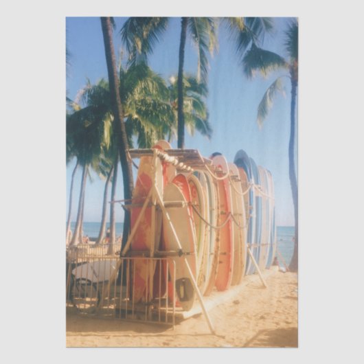 Waikiki Beach Surfplanken Tissuepapier (Voorkant)
