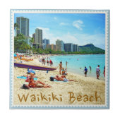 Waikiki Beach Tile Tegeltje (Voorkant)
