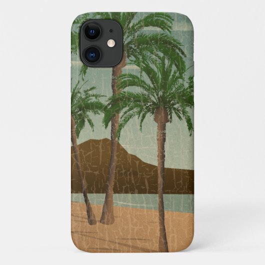 Waikiki Beach Vintage Vervaalde Postkaart Case-Mate iPhone Case (Achterkant)