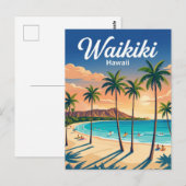 Waikiki Beach VS Briefkaart (Voorkant / Achterkant)