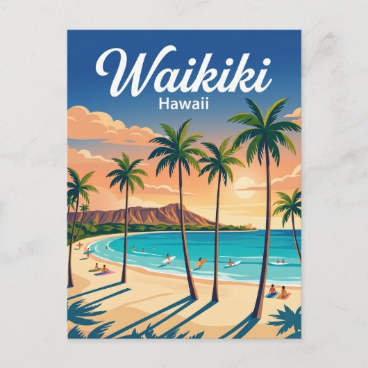 Waikiki Beach VS Briefkaart (Voorkant)