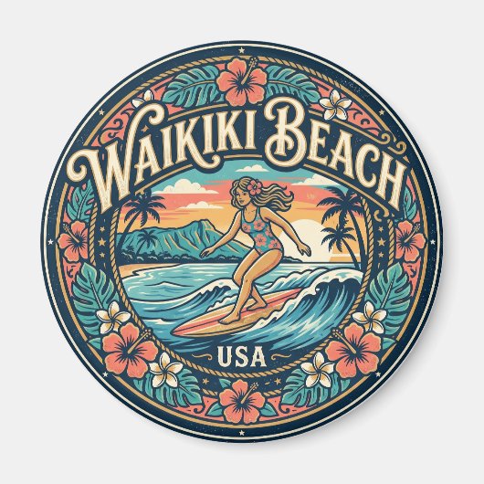 Waikiki Beach VS Magneet (Voorkant)