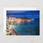 Waikiki bij nacht briefkaart (Voorkant / Achterkant)