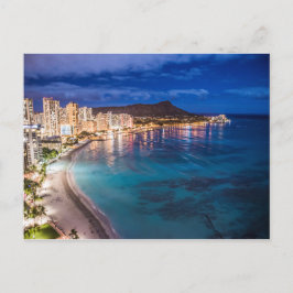 Waikiki bij nacht briefkaart