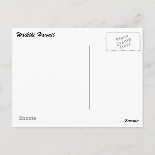 Waikiki Briefkaart (Achterkant)