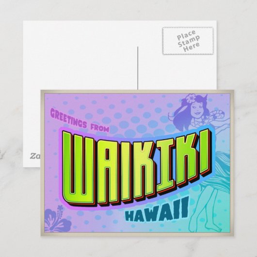 WAIKIKI BRIEFKAART (Voorkant / Achterkant)