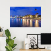 Waikiki City op Dawn Poster (Thuiskantoor)