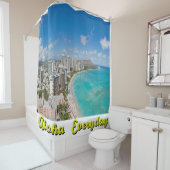 Waikiki Day Aloha Collectie-douwer Curta Douchegordijn (In situ)