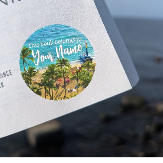 Waikiki "Dit boek behoort tot"  Sticker