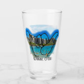 Waikiki en Diamond Head, O'ahu, Beer Glass Glas (Voorkant)