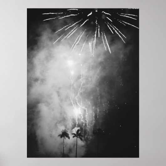 Waikiki Fireworks Fotografie Poster (Voorkant)