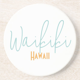 Waikiki, Hawaï Reis Souvenir Zandsteen Onderzetter