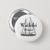 Waikiki Hawaï Ronde Button 5,7 Cm (Voorkant /achterkant)