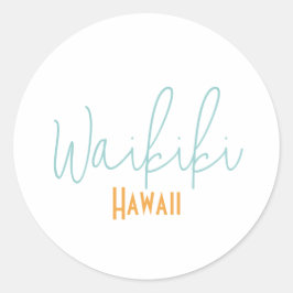 Waikiki, Hawaï souvenir Ronde Sticker