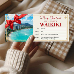 Waikiki Hawaï vakantie kerstonthulling cadeaukaart Kaart