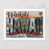 Waikiki, Hawaii - Grote lettertjes Briefkaart (Voorkant)